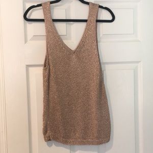 Metallic rose gold tank top